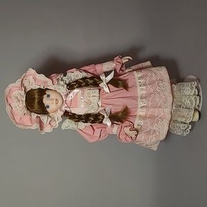1990 Princess House Porcelain Doll "Katrina" Lace & Bonnet